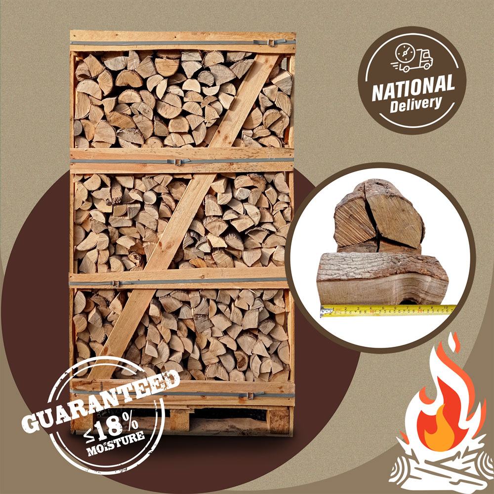 Kiln Dried Ash Firewood 2 Cubic Meter Stacked Crate Naas Firewood